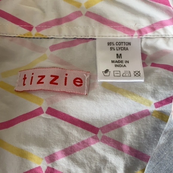 Tizzie Blue & White Tunic Top/Shirt Size Med - Picture 7 of 14